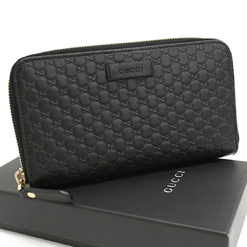 Gucci Zip Around Long Wallet Guccissima Leather Black